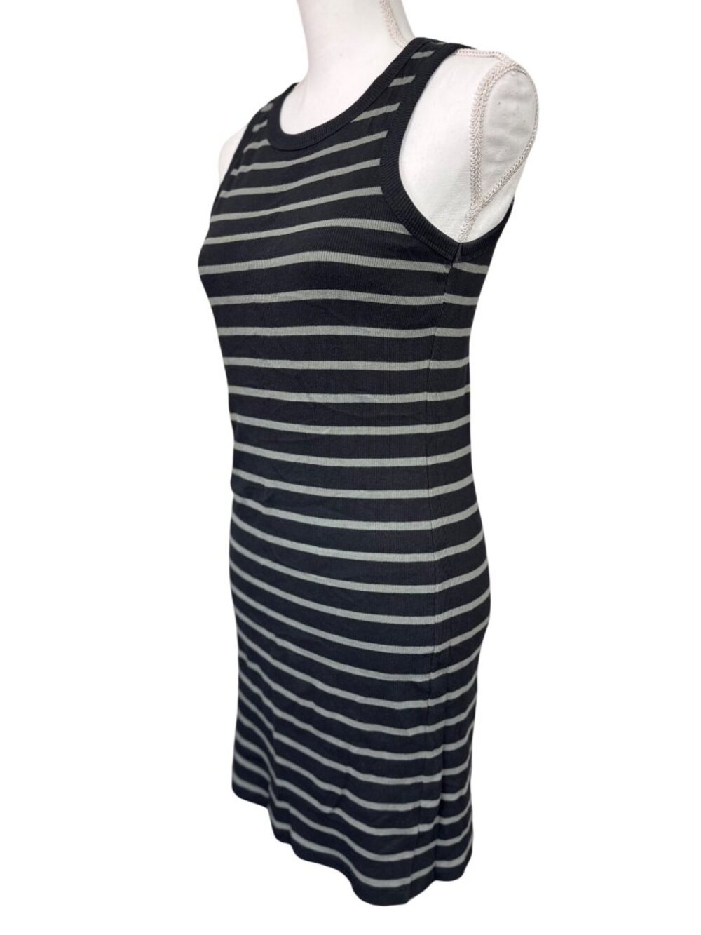 Steve Madden Womens L Striped Sleeveless Stretchy Comfort Cruise Beach Dress